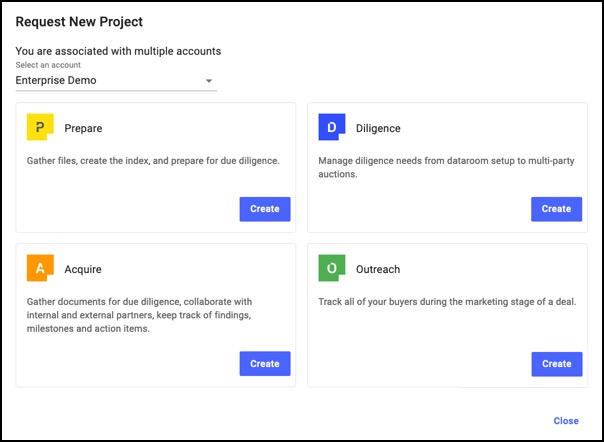 request new project create
